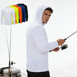 5pcs Men's T-shirt Sports Long Sleeved Shirts Hooded Solid Color