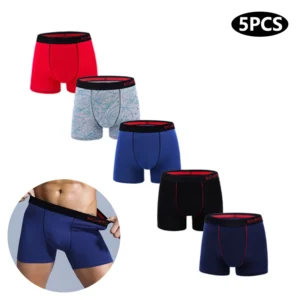 5Pcs Men's Cotton Boxer Sexy Man Boxers Underwear Shorts