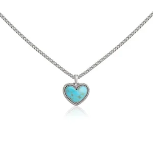 Montana West Wrangler Heart Turquoise Pendant Necklace
